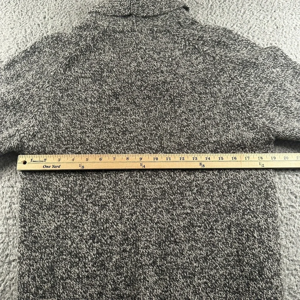 Fjallraven Lada Sweater Mens M Gray Button Shawl Collar Chunky Knit Pullover